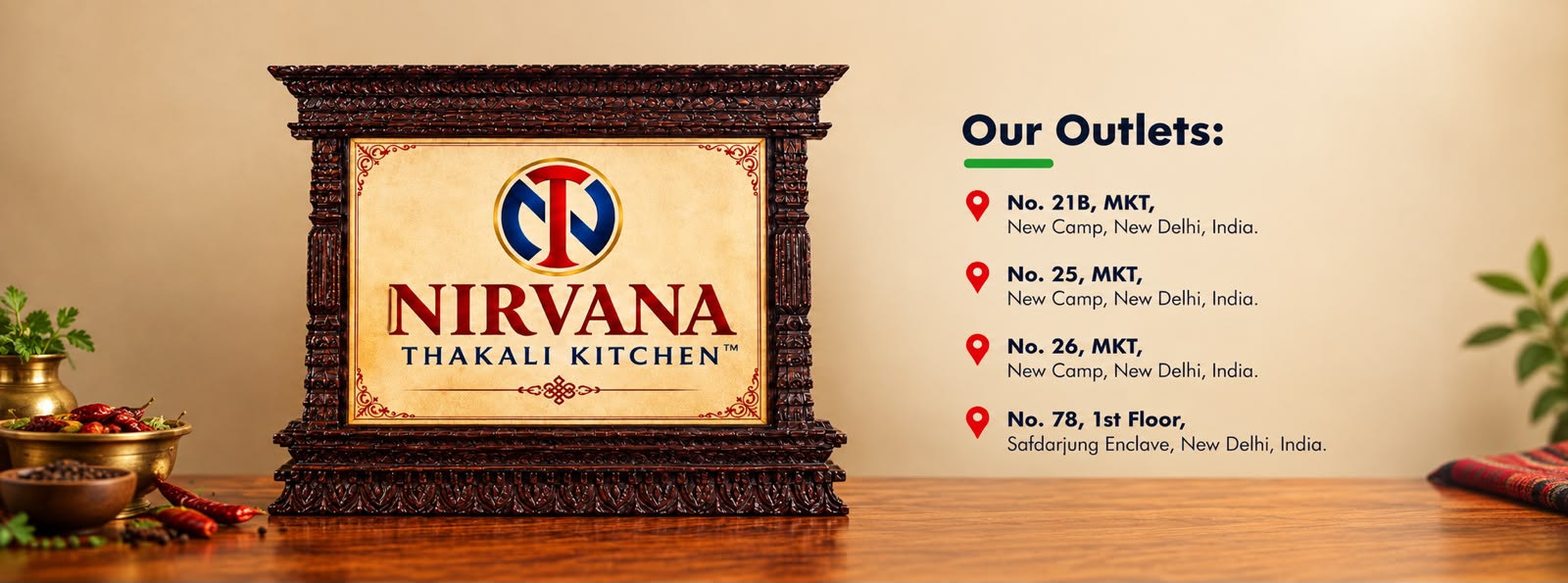Official Outlets Plaque of Nirvana Thakali Kitchen