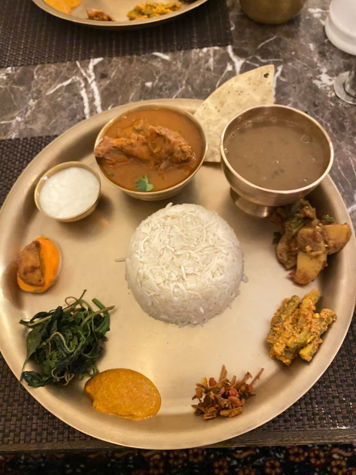 Authentic Thakali Thali in Bronze